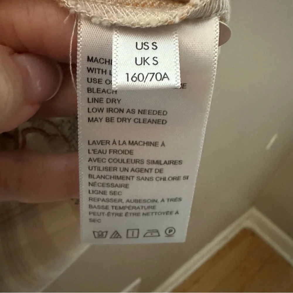 Urban Outfitters Plaid Embroidered Peach Print Wrap Pleated Skirt Size Small - Picture 9 of 11